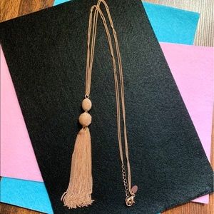 Long tassel gold necklace